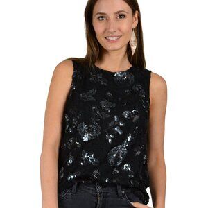 NWT | cooper & ella | Black Sequined Lace Top